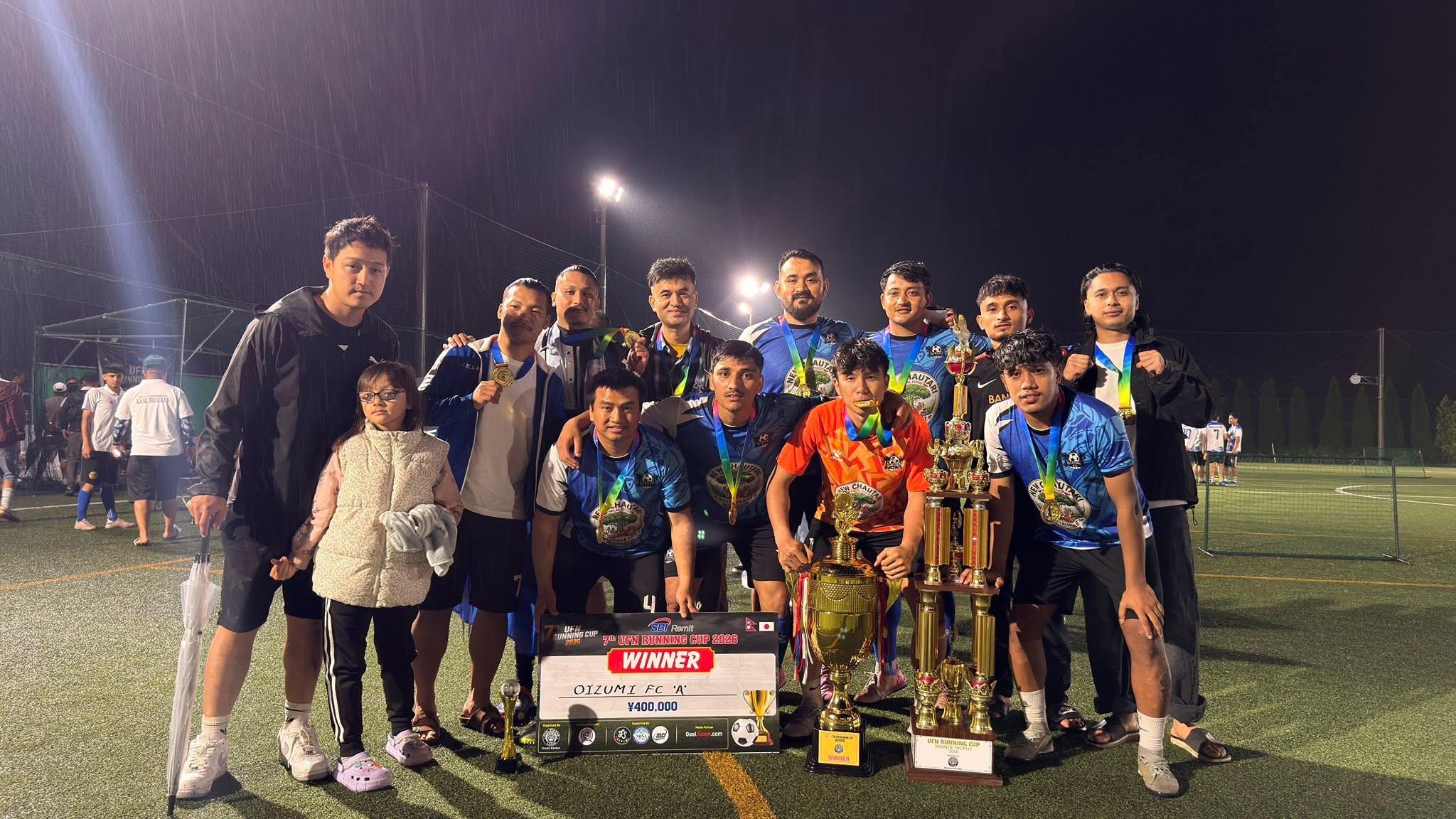 Oizumi FC A र Space Purbeli Veterans FC बने 7th UFN 2026 का च्याम्पियन